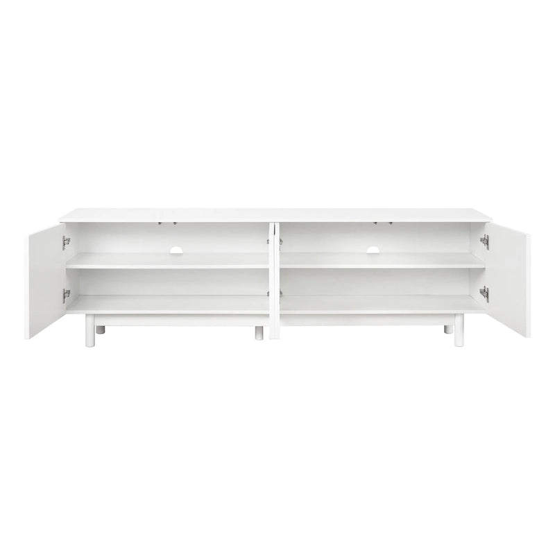 Mueble para TV con puertas arqueadas y patas de madera