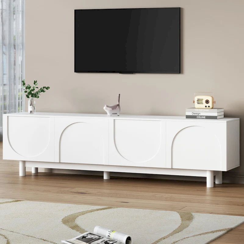Tv-meubel met boogdeuren en houten poten