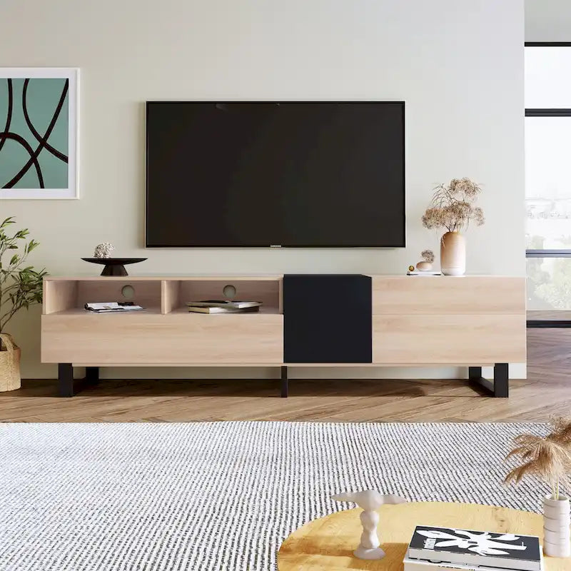 Tv-meubel van 70.9" met dubbele opbergruimte voor tv's tot 80"