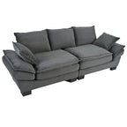 Corduroy Fabric Sofa with Removable Cushions and Throw Pillows