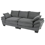 Corduroy Fabric Sofa with Removable Cushions and Throw Pillows