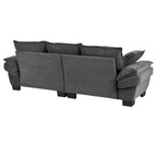 Corduroy Fabric Sofa with Removable Cushions and Throw Pillows