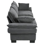 Corduroy Fabric Sofa with Removable Cushions and Throw Pillows