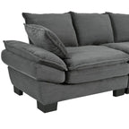 Corduroy Fabric Sofa with Removable Cushions and Throw Pillows