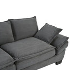 Corduroy Fabric Sofa with Removable Cushions and Throw Pillows