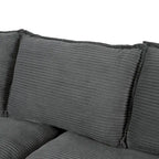 Corduroy Fabric Sofa with Removable Cushions and Throw Pillows