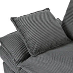 Corduroy Fabric Sofa with Removable Cushions and Throw Pillows