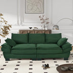 Corduroy Fabric Sofa with Removable Cushions and Throw Pillows