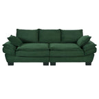 Corduroy Fabric Sofa with Removable Cushions and Throw Pillows