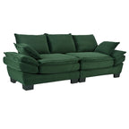 Corduroy Fabric Sofa with Removable Cushions and Throw Pillows