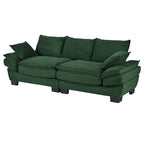 Corduroy Fabric Sofa with Removable Cushions and Throw Pillows