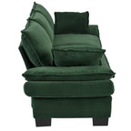 Corduroy Fabric Sofa with Removable Cushions and Throw Pillows
