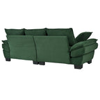 Corduroy Fabric Sofa with Removable Cushions and Throw Pillows