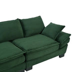 Corduroy Fabric Sofa with Removable Cushions and Throw Pillows