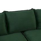 Corduroy Fabric Sofa with Removable Cushions and Throw Pillows