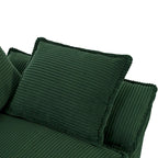 Corduroy Fabric Sofa with Removable Cushions and Throw Pillows