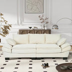 Corduroy Fabric Sofa with Removable Cushions and Throw Pillows