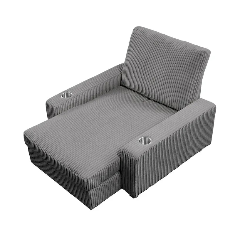 Chaise longue tapizada con respaldo ajustable