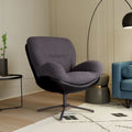 Chenille Swivel Chair with Metal Base