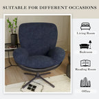 Chenille Swivel Chair with Metal Base