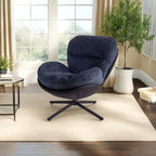 Chenille Swivel Chair with Metal Base