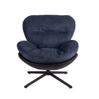 Chenille Swivel Chair with Metal Base