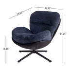 Chenille Swivel Chair with Metal Base