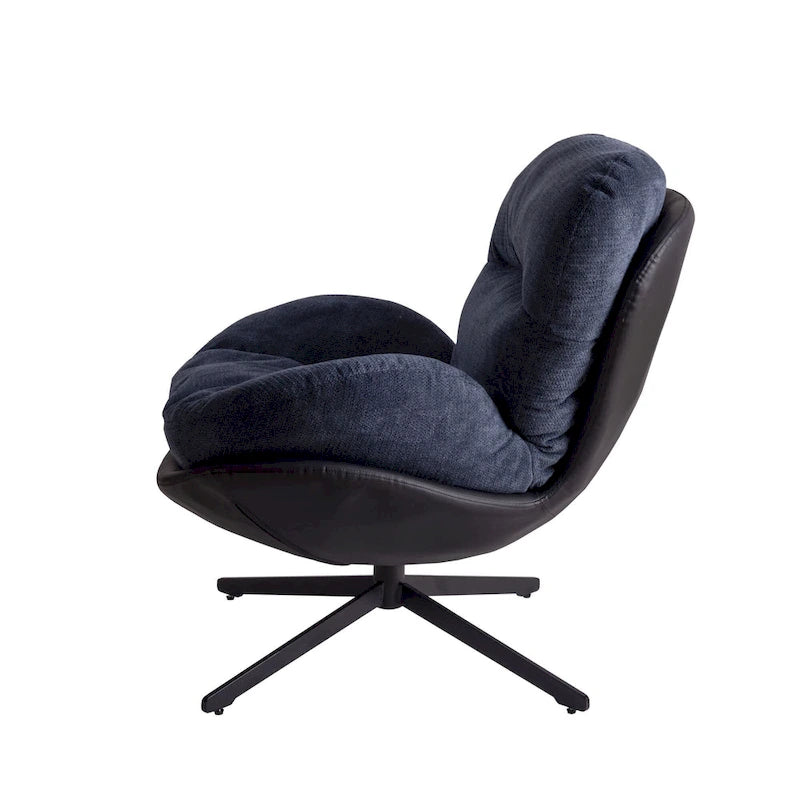 Chenille Swivel Chair with Metal Base