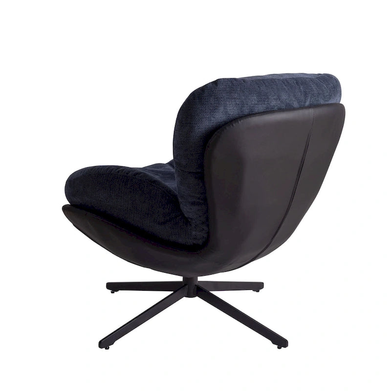 Chenille Swivel Chair with Metal Base