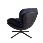 Chenille Swivel Chair with Metal Base