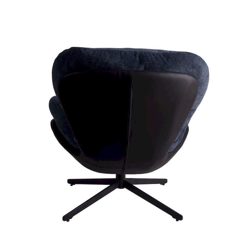 Chenille Swivel Chair with Metal Base