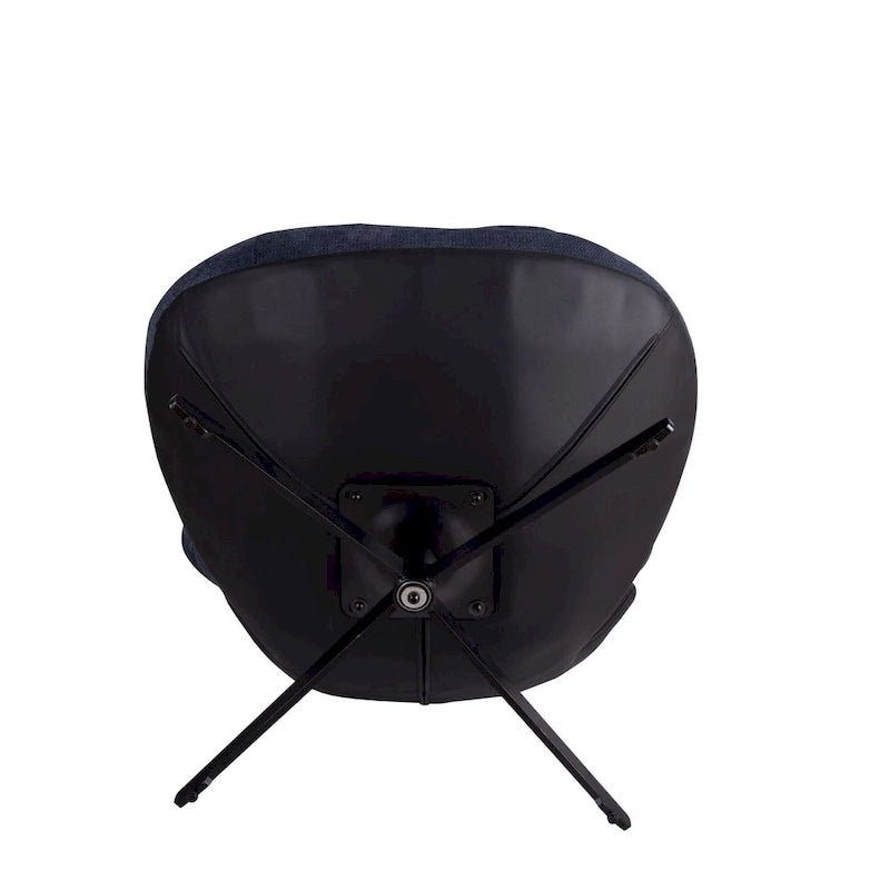 Chenille Swivel Chair with Metal Base