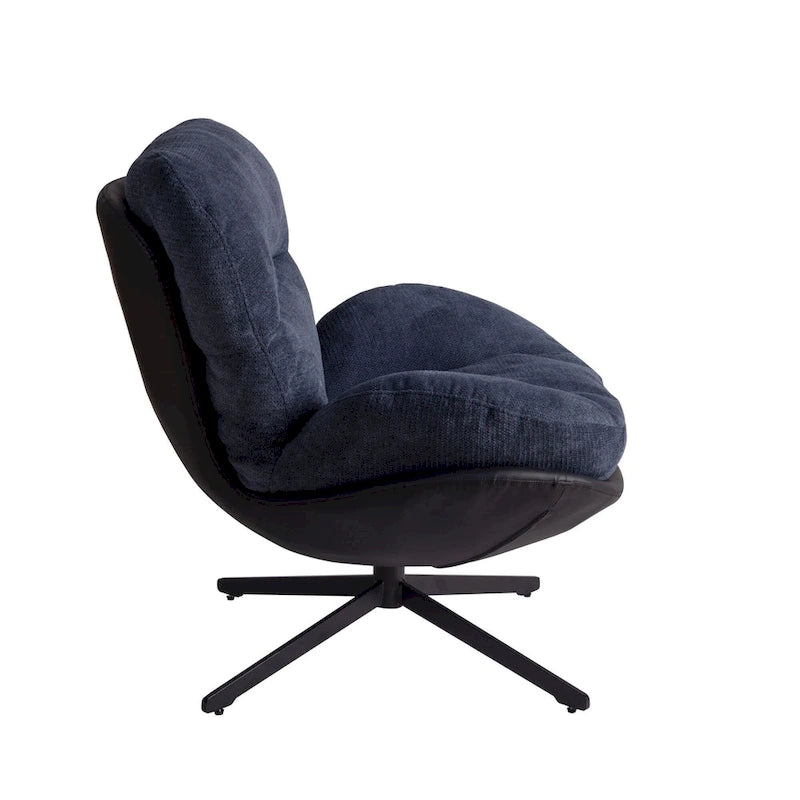 Chenille Swivel Chair with Metal Base