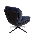 Chenille Swivel Chair with Metal Base