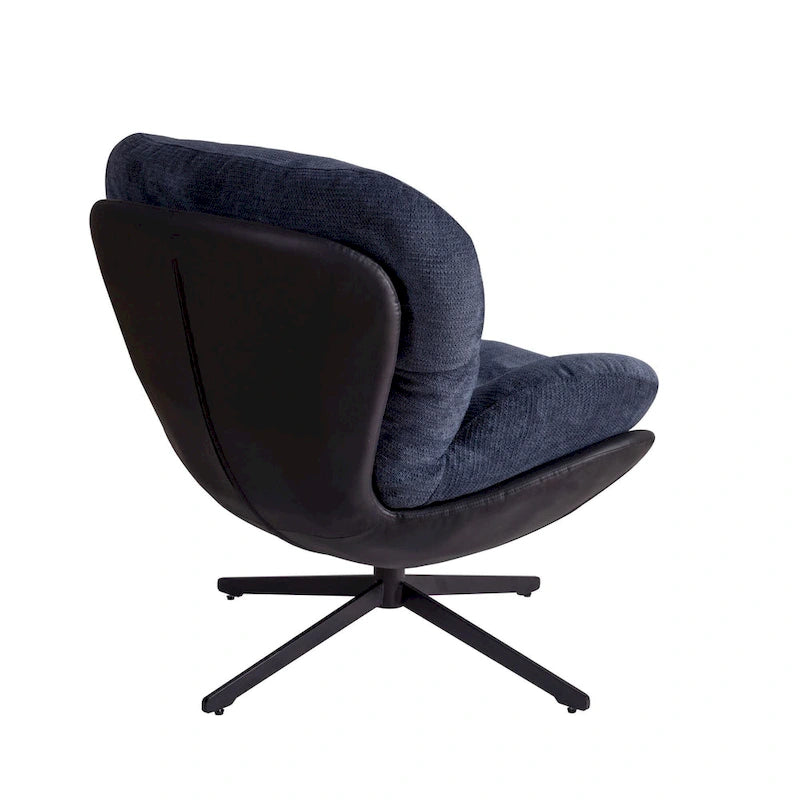 Chenille Swivel Chair with Metal Base
