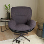Chenille Swivel Chair with Metal Base