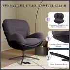 Chenille Swivel Chair with Metal Base