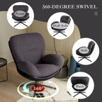 Chenille Swivel Chair with Metal Base