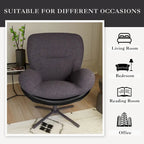 Chenille Swivel Chair with Metal Base