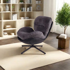 Chenille Swivel Chair with Metal Base