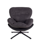 Chenille Swivel Chair with Metal Base