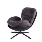 Chenille Swivel Chair with Metal Base