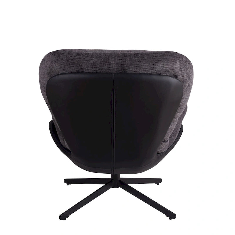 Chenille Swivel Chair with Metal Base