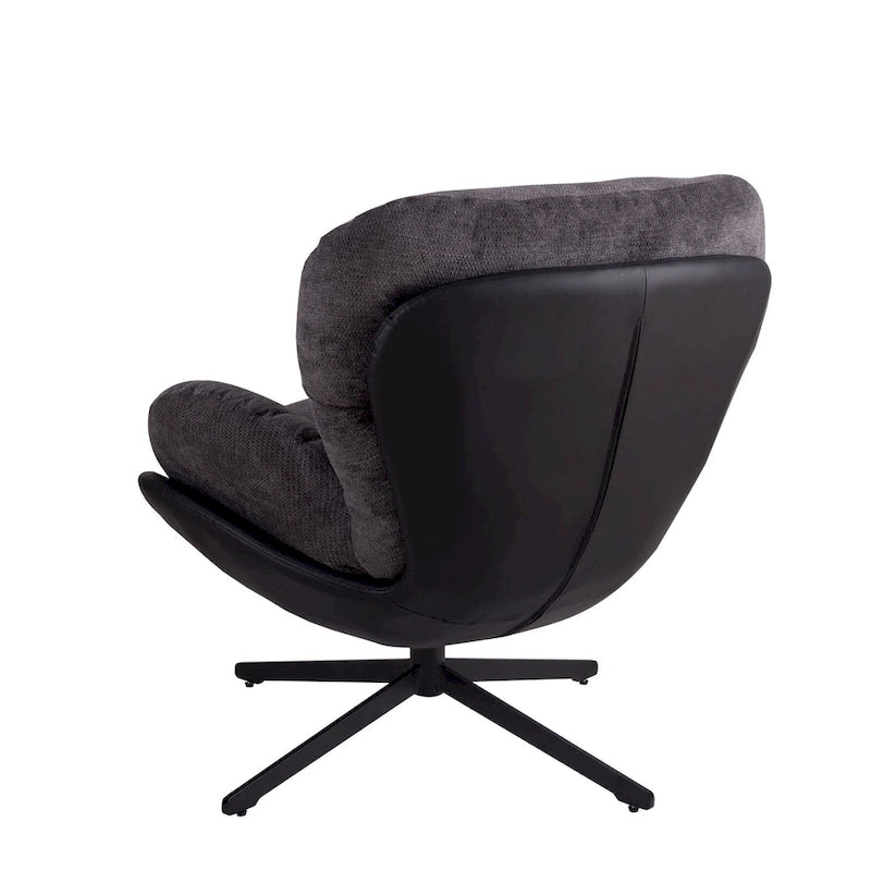 Chenille Swivel Chair with Metal Base