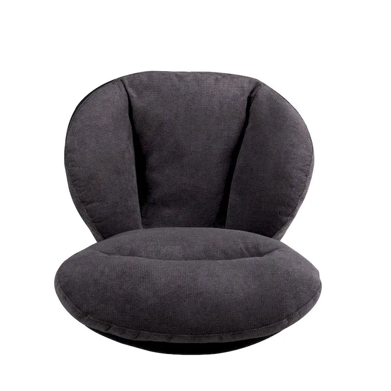 Chenille Swivel Chair with Metal Base