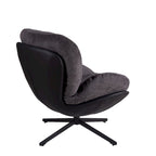 Chenille Swivel Chair with Metal Base