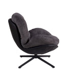 Chenille Swivel Chair with Metal Base