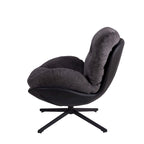 Chenille Swivel Chair with Metal Base
