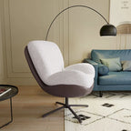 Chenille Swivel Chair with Metal Base
