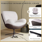 Chenille Swivel Chair with Metal Base
